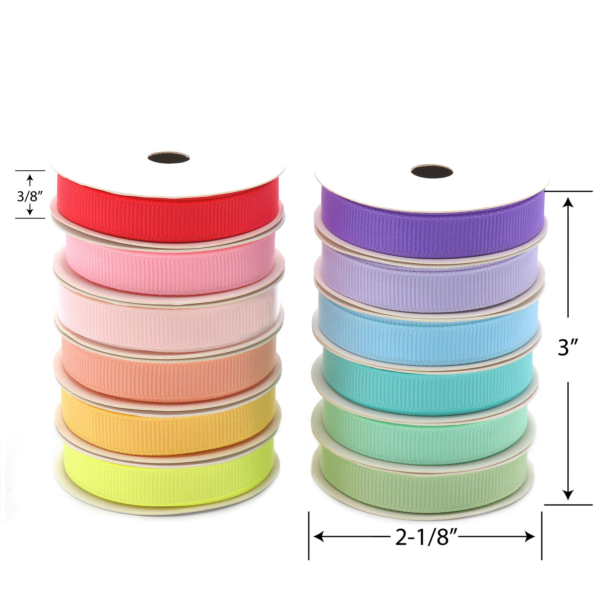 Gwen Studios 3/8" x 3yd. Pastels Grosgrain Ribbon Pack, 12ct.
